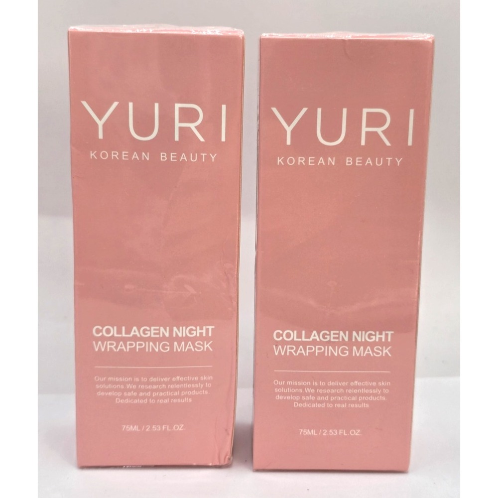 YURI Korean Beauty Collagen‎ Hydrating Anti-Aging Night Mask 2.53 fl oz (2) NEW